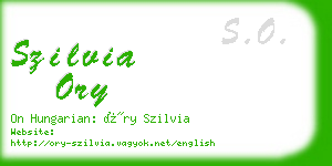 szilvia ory business card